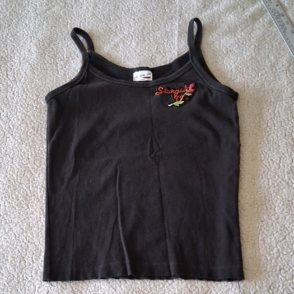 Vintage Sturgis 99 Black Women's Tank Top with Embroidered Detail